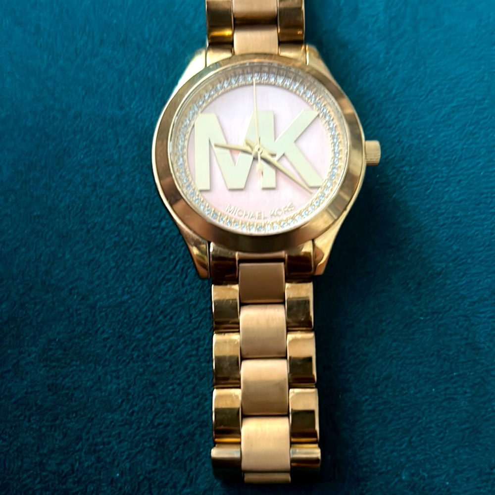Women’s Michael Kors Mini Slim Runway Rose Dial Watch